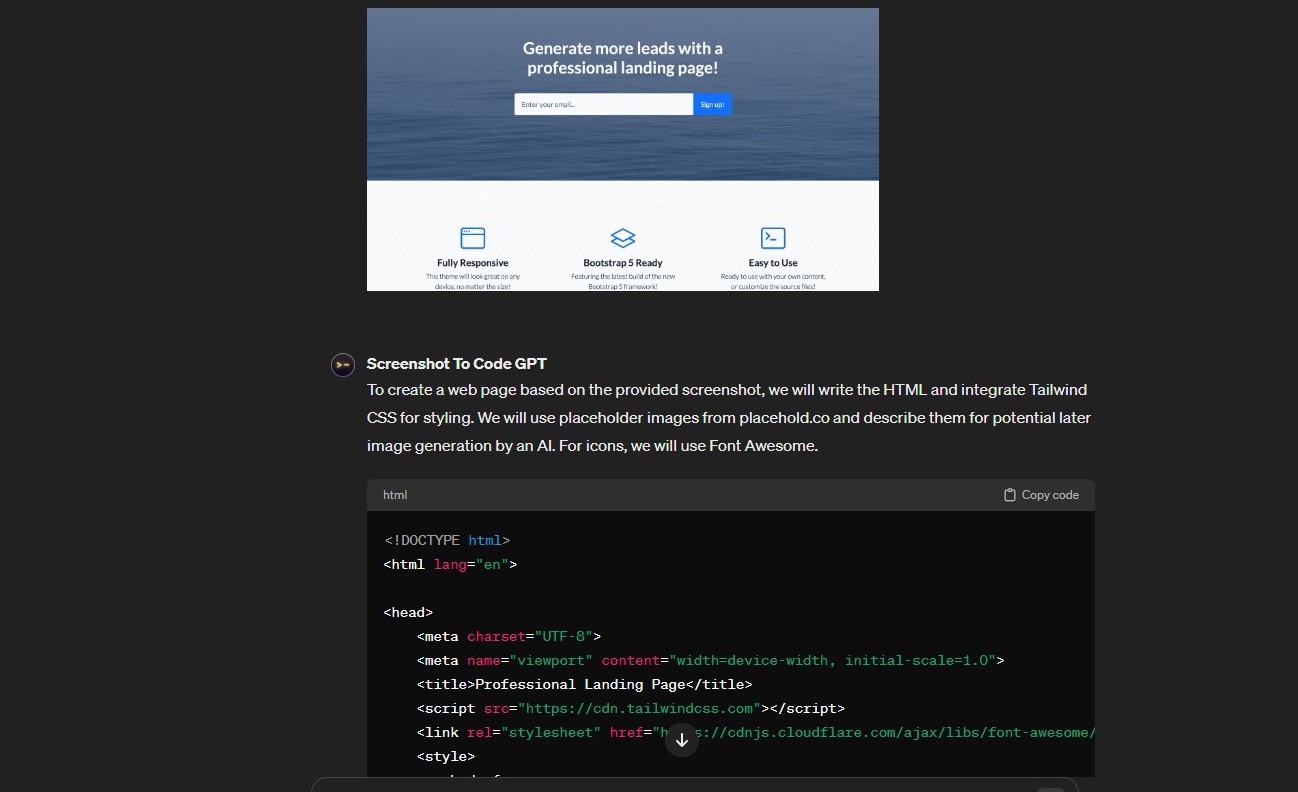 Screenshot to Code 2