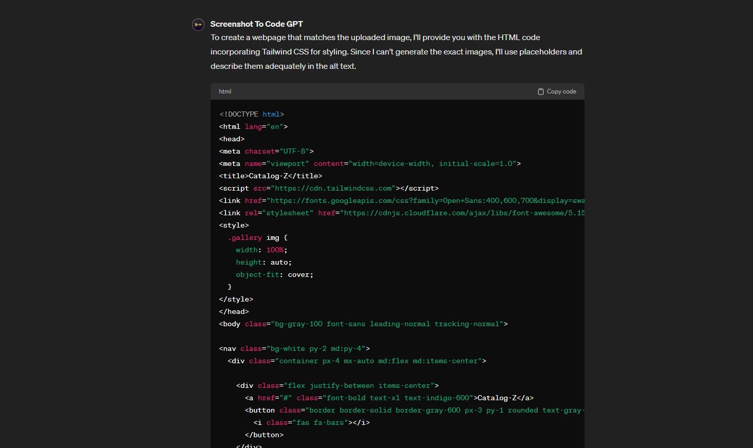 ai screenshot to code