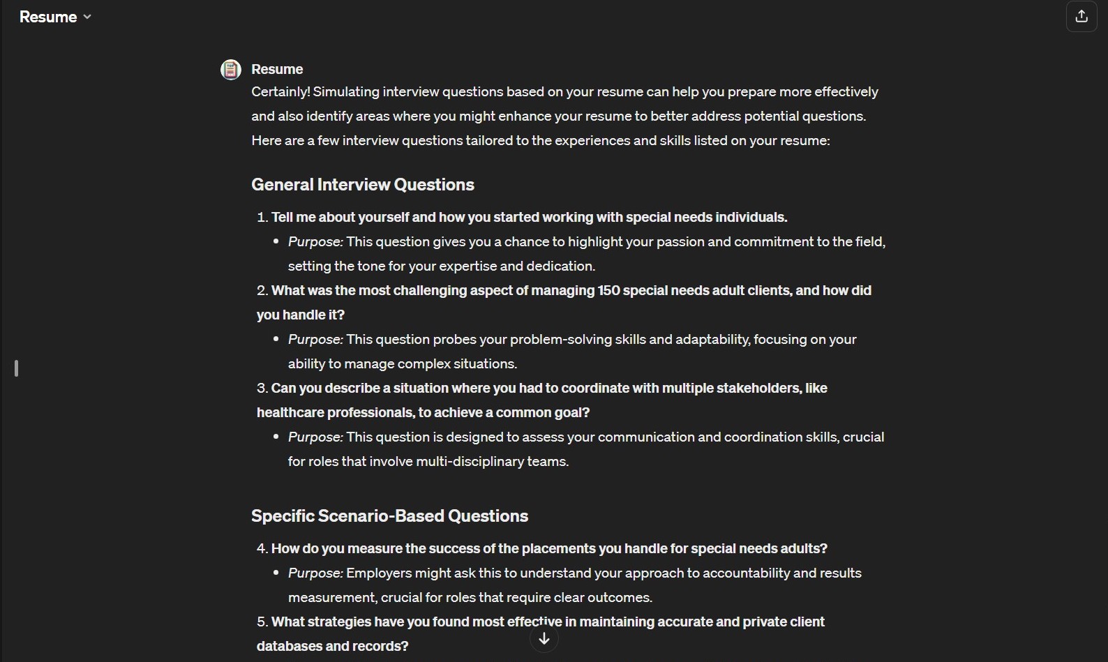 Simulate Interview Questions