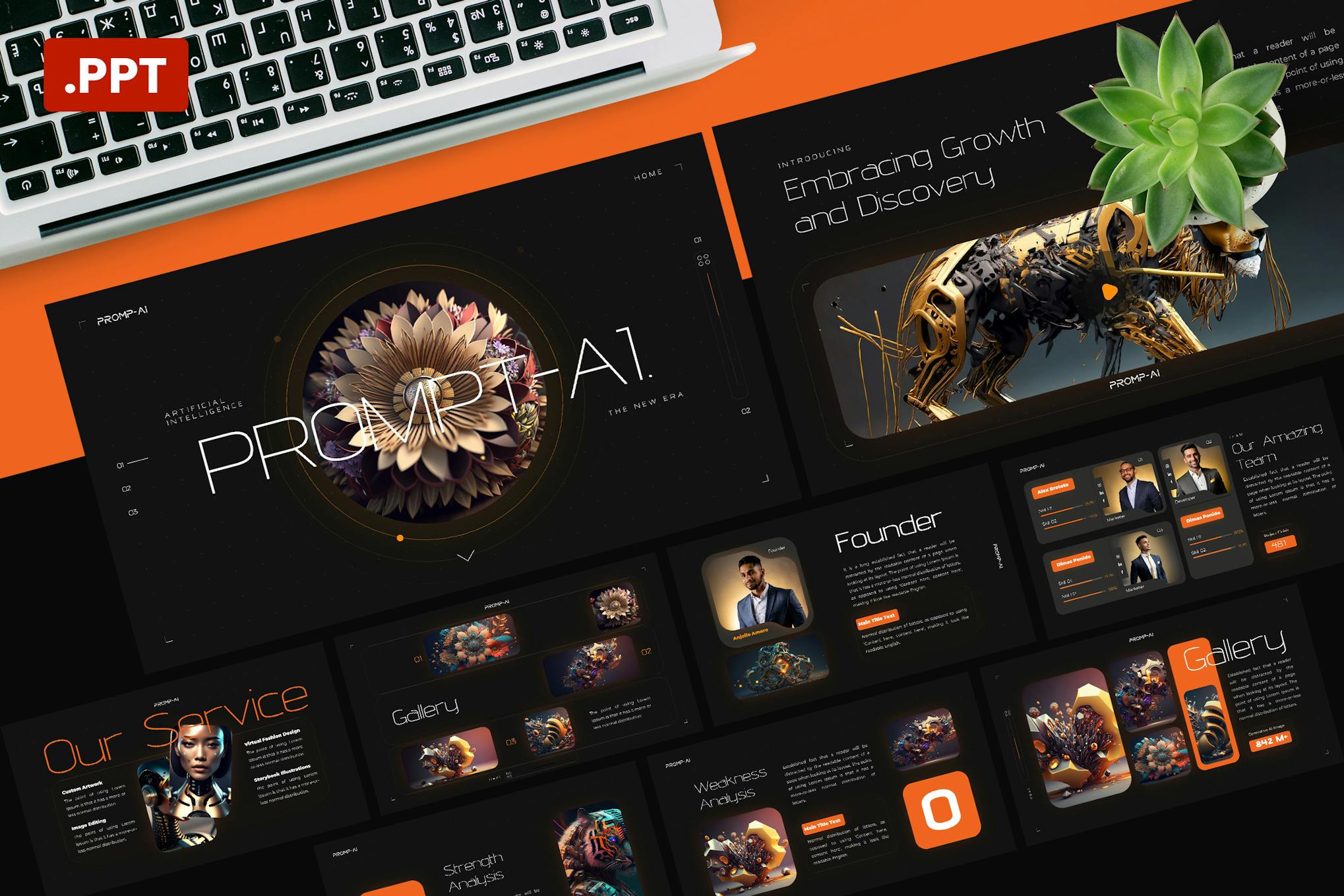 Prompt Artificial Intelligence PowerPoint Template