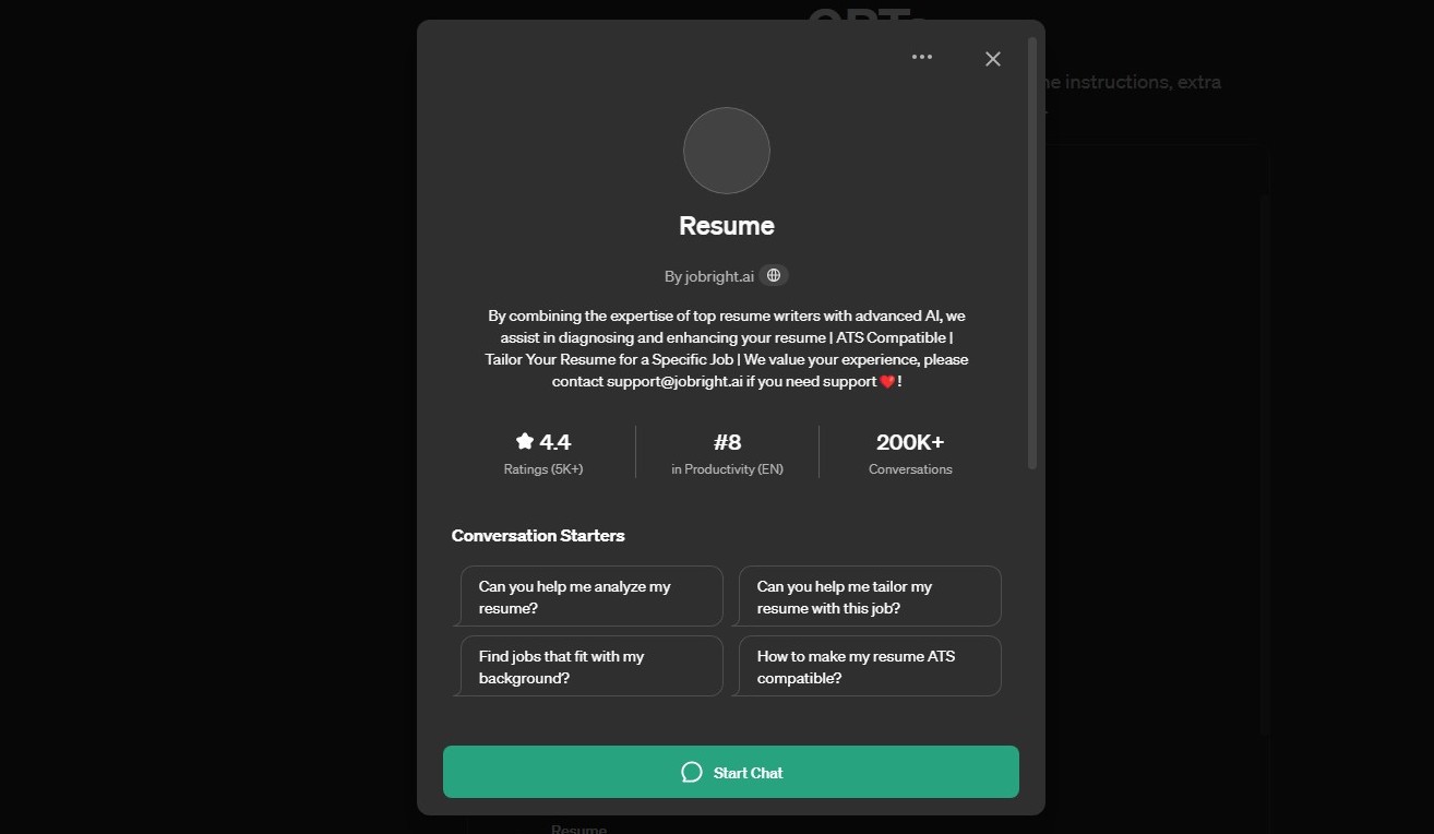 use chatgpt for resume