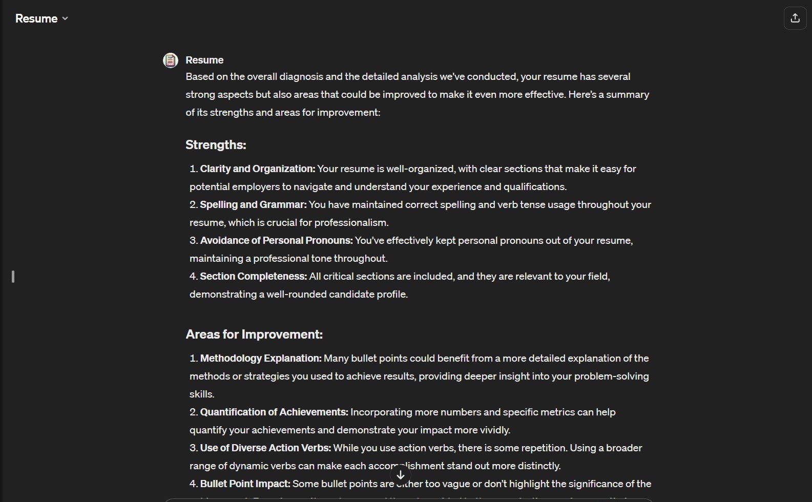 Evaluate Resume Strength